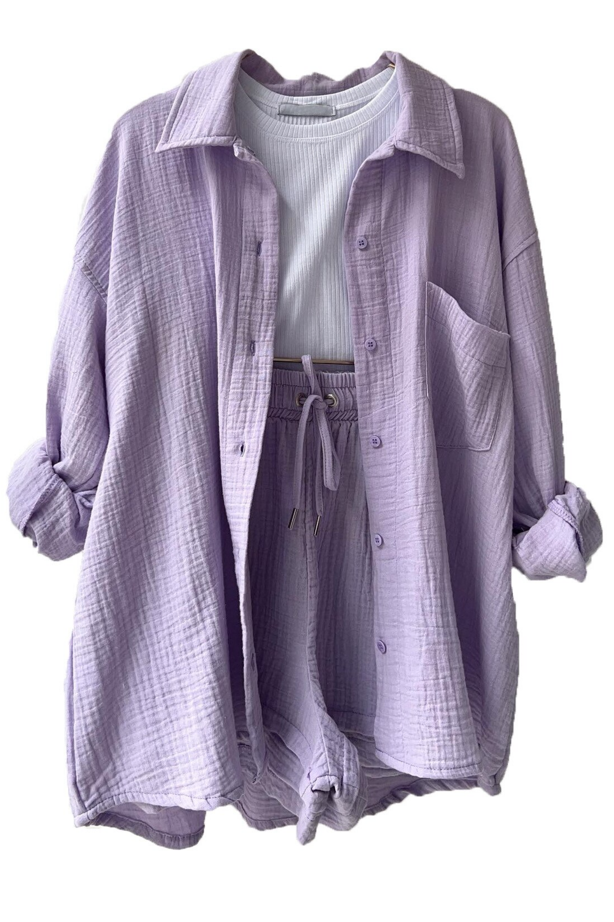 Seran Ligne | ensemble boutonné chemise-short