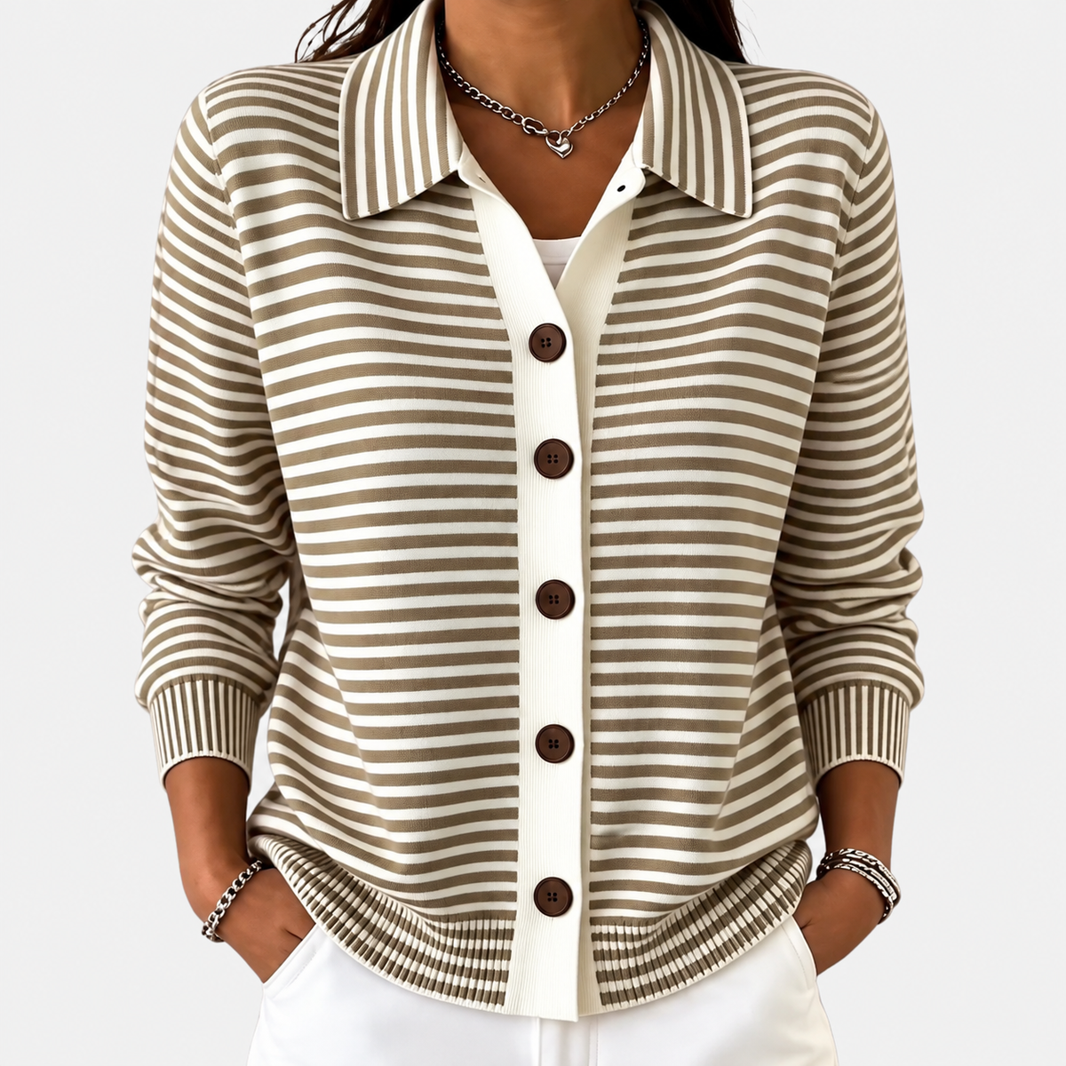 Nola™ - Eleganter Streifen-Cardigan