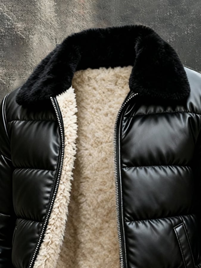 Adrian™ - Gefütterte Lederjacke