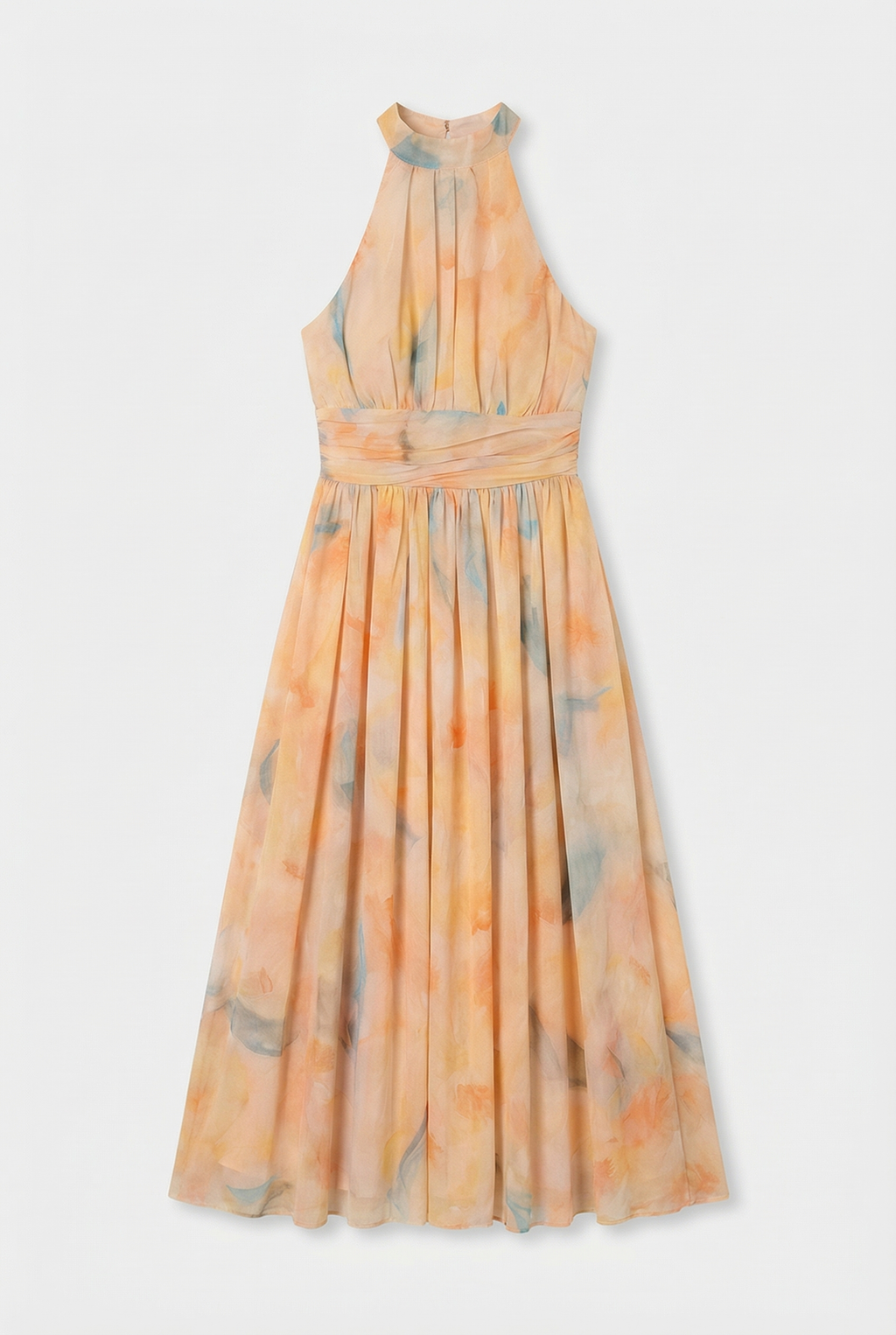 Aurora - Robe à col halter avec imprimé aquarelle