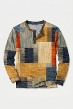 Cendralis Ligne | patchwork à carreaux t-shirt henley